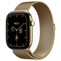 Apple Watch Series 12 46mm Radiant Gold Titanium Case with Radiant Gold Milanese Loop (M/L)