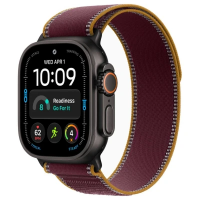 Apple Watch Ultra 4 49mm Black Titanium Case with Burgundy Trail Loop (M/L)