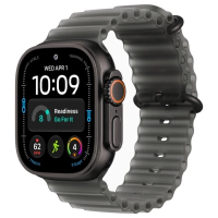 Apple Watch Ultra 4 49mm Black Titanium Case with Translucent Black Ocean Band