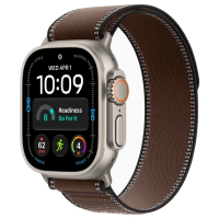 Apple Watch Ultra 4 49mm Natural Titanium Case with Dark Umber Trail Loop (M/L)